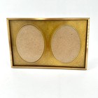 Vintage Gold Tone Metal Double Oval Picture Frame Embossed Filigree 3x5 Inch