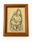 Vintage Original Pen   Ink Sketch Drawing Framed Man Portrait Caricature Art