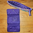 Vera Bradley Purple Paisley Trifold Wallet And Makeup Bag