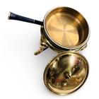 Mcm Brass Casserole Chafing Dish Stand Burner Lid Enamel Gold Black White New
