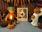 Antique Vintage Primitive Photo Style Halloween Portrait Lady Oct 31 1896  Sign