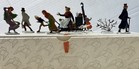 Lot 8 Vintage Heinrichsen German Flat Lead Figures Skaters  Winter Scene