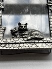 Pewter Picture Frame Two Kitty Cats In Window Table desk Top Frame   
