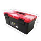 Tool Box 14 Inch Plastic Storage Organizer Tray Red Black Portable Lightweight