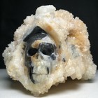643g Natural Crystal Cluster Quartz carved Crystal Skull  Realistic healing qi