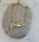 Gold Name Plate Necklace  Personalized Necklace  3mm Chain  14k Gold Plated