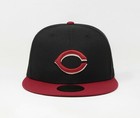 New Era 59fifty Men Women Cap Cincinnati Reds Alternate 2tone Black Fitted Hat
