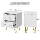2 Drawer Nightstand Set Of 2 End Side Table Bedside Metal Legs Bedroom Living