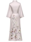 Pink Silk Robe Kimonos For Women Satin Bath Robe Long Bathrobes Bridal Robe F   