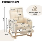 Modern Nursery Rocking Chair With Footrest  Teddy Upholstered Rocker Recliner 