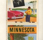 Vintage 1954 Minnesota Official State Highway Department Road Map  holes 