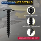 Wood Screws 1 Inch  110 Pcs Premium Phillips Truss Head Black Wood Screws  Self