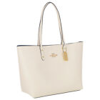 Nwt Coach Town Tote Large Pebbled Leather Shoulder Bag Chalk 72673 Nwt Msrp  398