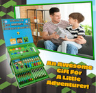 Minecraft Art Set For Kids  Coloring And Drawing Kit With Over 40 Art Supplies 