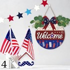 3d 4th Of July Door Sign fourth Of July Welcome Sign independence Blue   Red