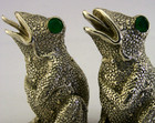 Solid Silver Frog Salt   Pepper Pots Cruet Set C1990 Novelty Animals 118g