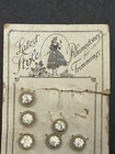 Vintage Rhinestone Solitaires In Frosted Glass Dimi Buttons  Loose   Carded  d3 