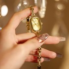 Carlien Women Vintage Petite Bracelet Gold Dainty Watch Small Oval
