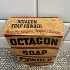 Vtg Antique  Octagon Soap Powder Full Unopened Box 13 Oz  Colgate Palmolive Usa