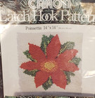 1978 Vintage Caron Latch Hook Kit 14 x14 christmas Poinsettia 3093 1