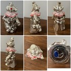 16 Coin Banks Silver Plated Teddy Bear Blue Eyed Duck   Baby Shoe Bank Vtg  read