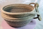 Lariat Rope Bowl Basket Handmade W  Leather 9    X 4 5    Western Rodeo Natural