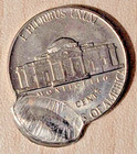 1976 D Jefferson Nickel Double Struck Off Center Mint Error Uncirculated