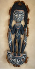 Sepik River Ancestral Figure Hand Carved Wood Feathers Fiber   Shells Large 38 