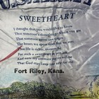 Vintage Fort Riley Kansas U s  Army Fringed Pillow Case
