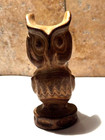 5  Vintage Carved Wooden Owl Figurine  1970s Folk Art