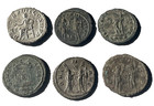 Authentic Ancient - Lot Of 6 Ancient Roman Silvered Double Denarius Coins 140