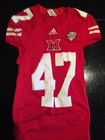 Game Worn Used Miami Red Hawks Football Jersey Adidas Med 1ac  47
