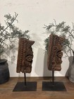 Antique Wooden Wall Bracket Hand Carved Vintage Corbel Rustic Architectural Deco