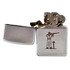 1949 Zippo Rifle Shooter Target Graphic Pocket Lighter Silver Tone