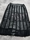 Vintage Women s Gothic Lace Midi Skirt Sheer Panel Patchwork Victorian Flared