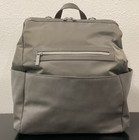 Beis The Backpack Diaper Bag Grey 14 x13 5 x7 5  Nylon Pad Pouch Teether Travel