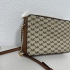 Michael Kors Jet Set Item Large East West Zip Chain Mk Leather Crossbody Bag 