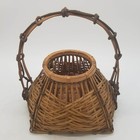 Vintage Japanese Bamboo Ikebana Basket Handwoven Flower Arrangement Basket
