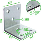 20pcs 2x2x2 Stainless Steel Heavy Duty L Angle Corner Brackets 90 Degree