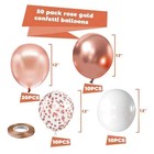 Rose Gold Confetti Balloons - 50pcs 12 Inch Metallic Rose Gold And White Late   