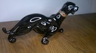 Vintage Mcm Black Panther With Gold Collar   Jewels Teeth Shows Kreiss Co   Z142