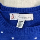 Ugly Christmas Sweater Adult Medium Blue Pullover Drinking Snowman Holiday Party