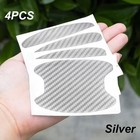 4pcs Carbon Fiber Car Door Handle Scratch-resistant Protective Film Stickers