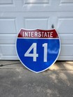 Vintage Large 36x36   original Us Interstate 41 Highway Sign