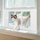 Slsy Pet Cat Door For Window  Adjustable 23 -46  W Window Cat Door Insert 12 2 h