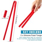 Patelai 2 Pcs 11 8 Inch Silicone Tongs For Cooking Tweezer Black