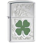 Zippo Windproof Lighter Clover High Polish Chrome Design  24699 