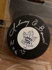 Authentic Johnny Bower Autographed Signed Hockey Puck Nhl Hof 1976 Maple Leafs