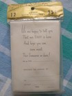 Vintage Sealed Pack  of 12  Baby Girl Birth Announcement Cards With Envelopes