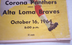 Corona Panthers Vs Alta Loma Braves Hs Football Game Program October 16 1964 Cal